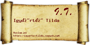 Igyártó Tilda névjegykártya